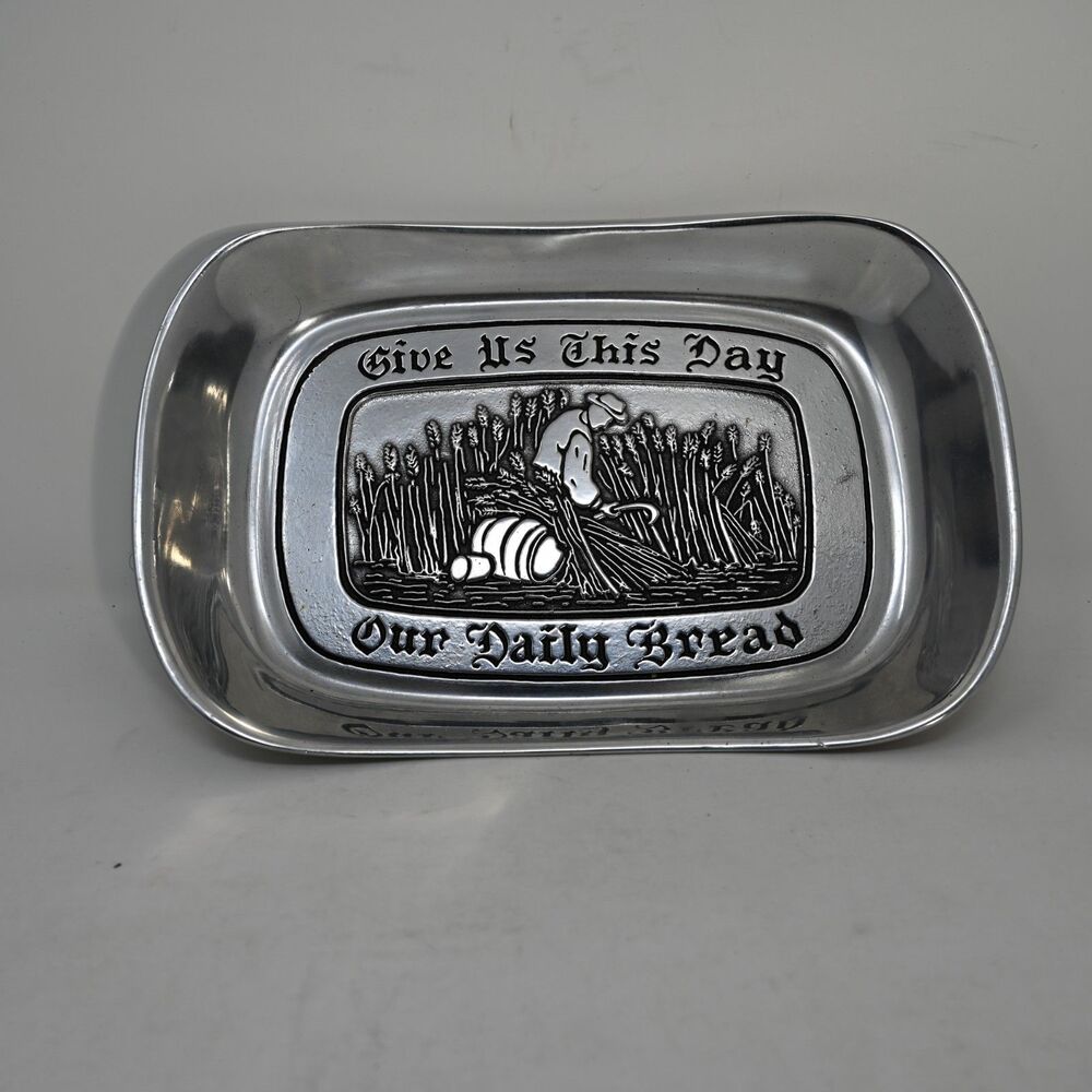 Vintage Chadwick Aluminum Bread Tray Give Us This Day Our Daily Bread Taiwan